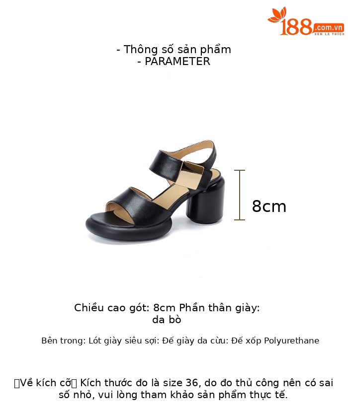 Sandal cao gót nữ mũi hở quai ngang kim loại, đế dày gót vuông, khóa dán — màu đen, màu trắng, màu vàng chi tiết 4