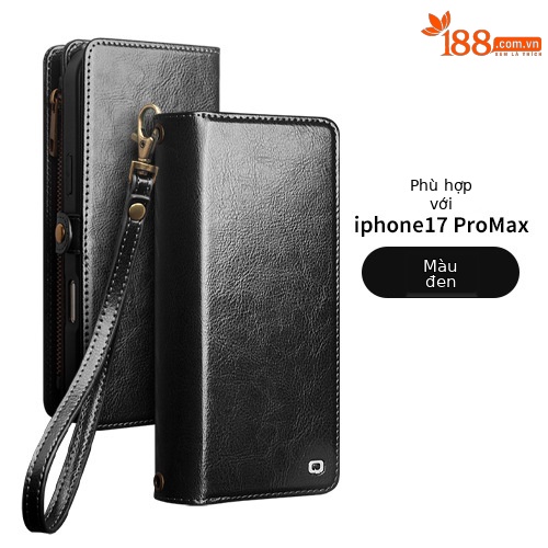 iphone17promax túi da cổ điển đen