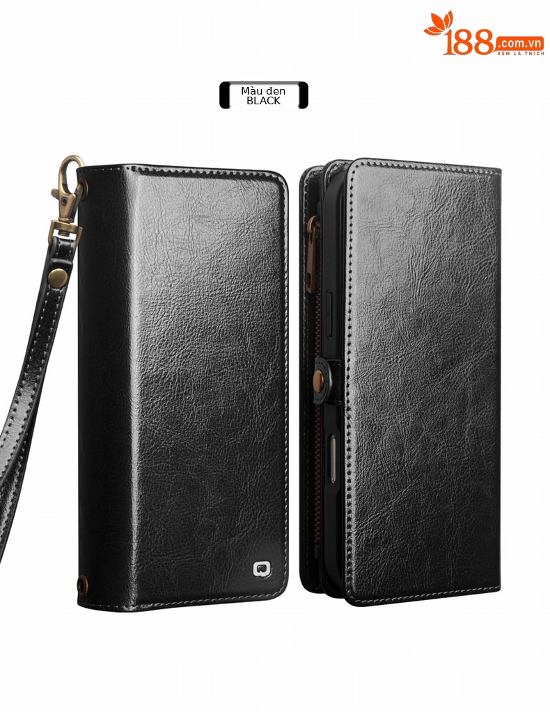 Ốp lưng da thật iPhone 17 Pro Max có giá đỡ từ tính, nắp gập kèm khe cắm thẻ — iphone17promax túi da cổ điển nâu, iphone17promax túi da cổ điển đen chi tiết 10