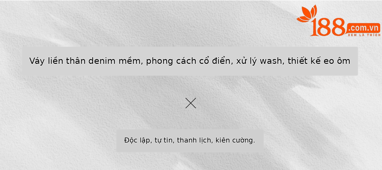Váy denim nữ cạp cao dáng chữ A tay ngắn mùa hè — Cao bồi xanh chi tiết 1