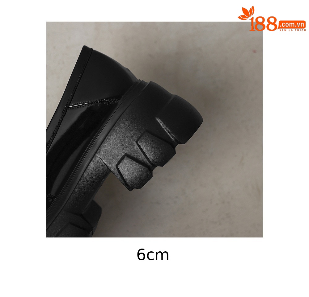 Giày loafer nữ đế xuồng cao gót phong cách Anh quốc cổ điển — đen chi tiết 17