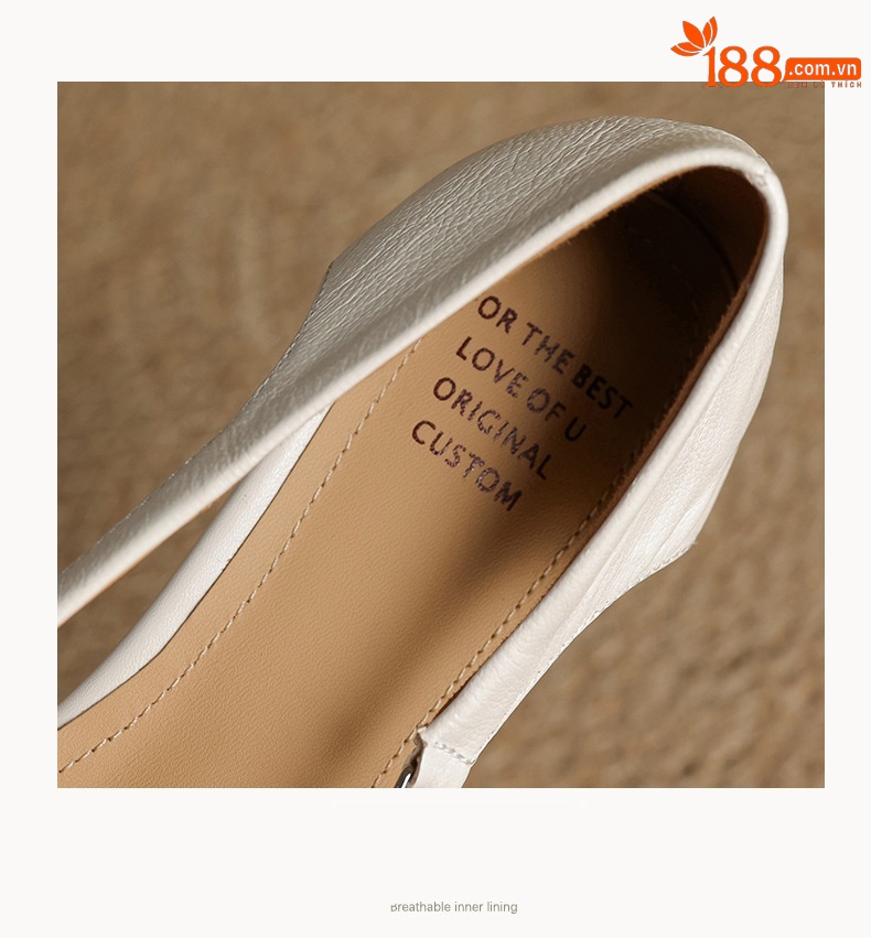 Sandal nữ da cừu mũi nhọn gót thấp hở mũi kiểu Hàn Quốc — đen chi tiết 17