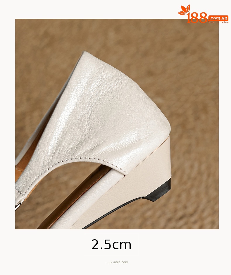Sandal nữ da cừu mũi nhọn gót thấp hở mũi kiểu Hàn Quốc — đen chi tiết 18