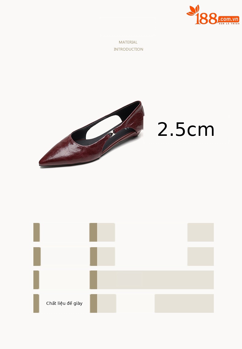 Sandal nữ da cừu mũi nhọn gót thấp hở mũi kiểu Hàn Quốc — đen chi tiết 4
