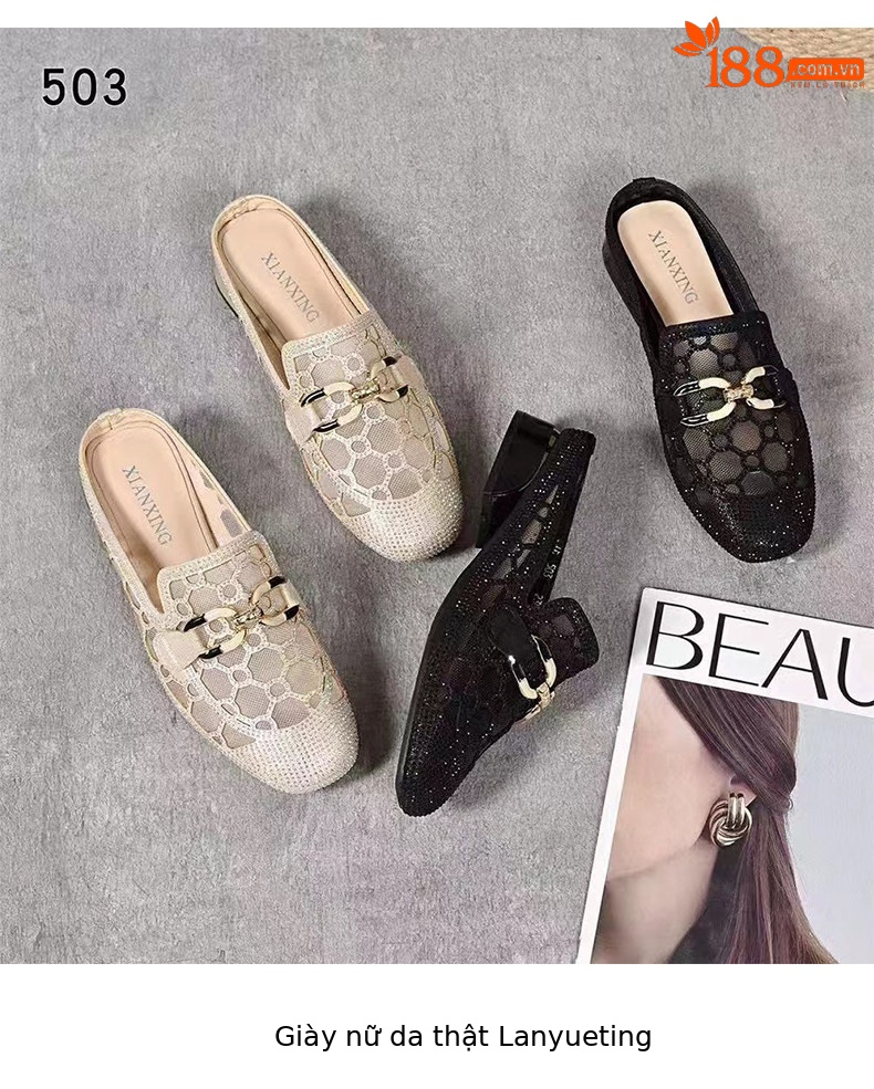 Dép sandal nữ mũi vuông lưới sợi gót thấp thoáng khí — màu đen chi tiết 8