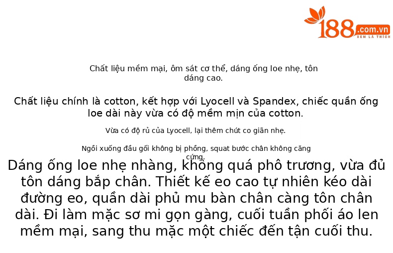 Quần jean nữ cạp cao ống rộng vải Tencel cotton co giãn 4 chiều dáng suông nhẹ — xanh lam chi tiết 2