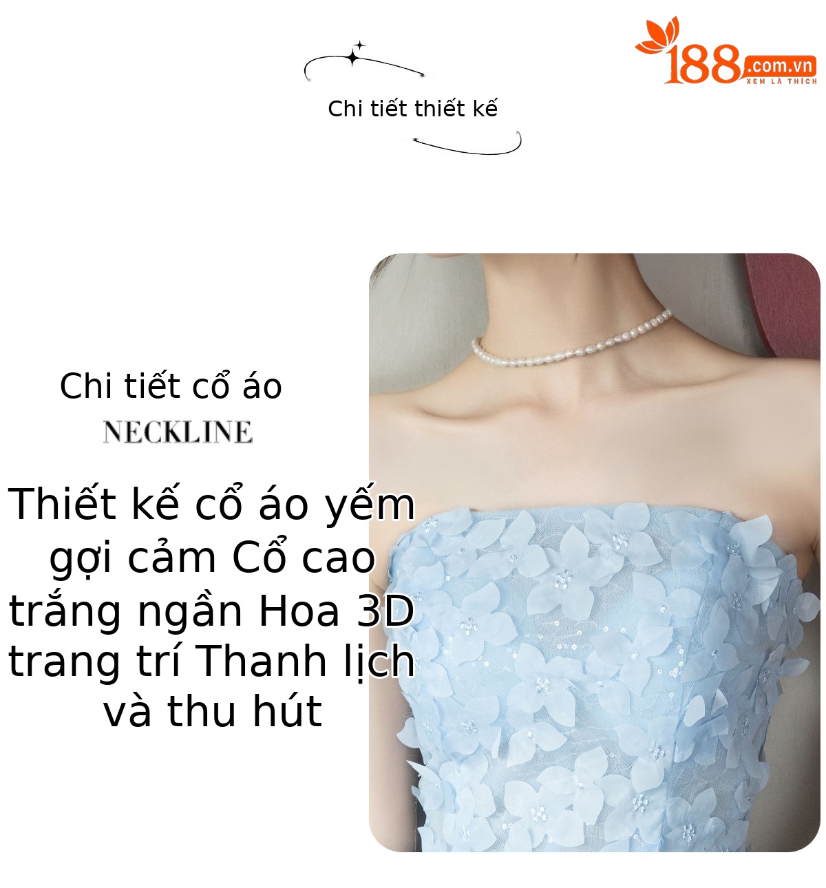 Đầm maxi nữ thắt eo dự tiệc cưới kiểu dáng thanh lịch — Xanh dương chi tiết 3