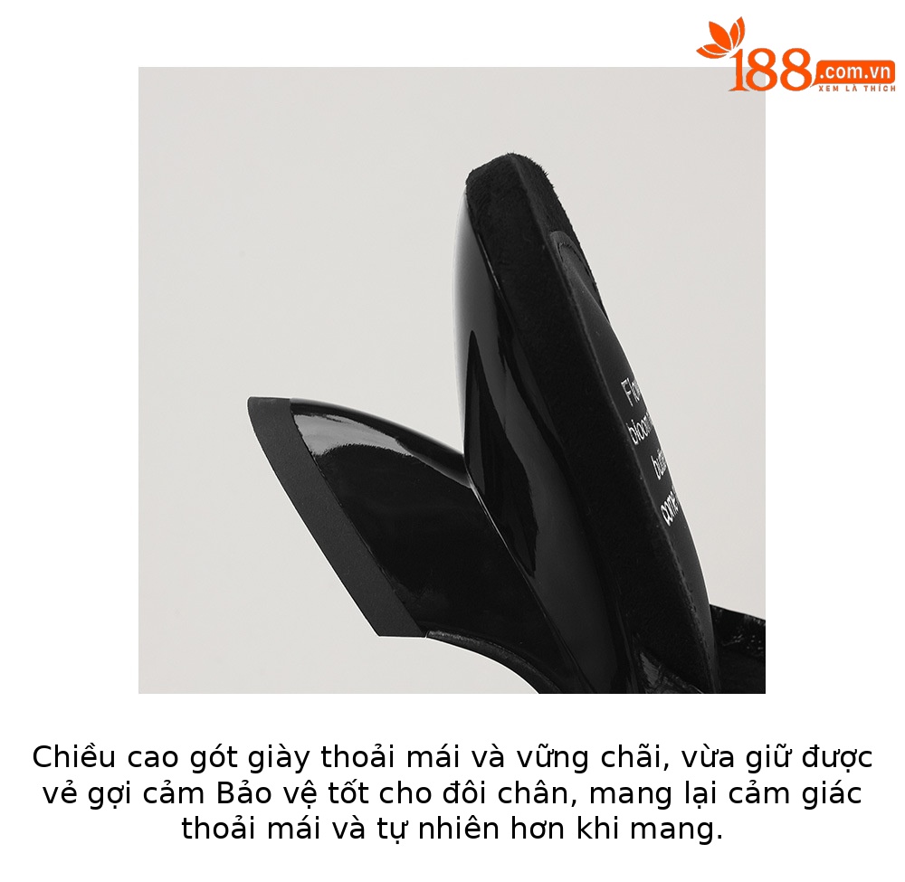 Sandal cao gót nữ mũi vuông hở ngón, gót xuồng 7 cm, da cừu mềm — màu đen, màu trắng ngà chi tiết 6