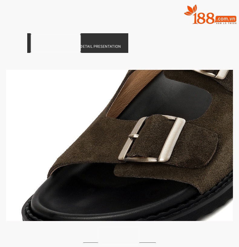 Dép sandal nữ quai chữ V đế dày phong cách Burken — màu nâu nhạt chi tiết 9
