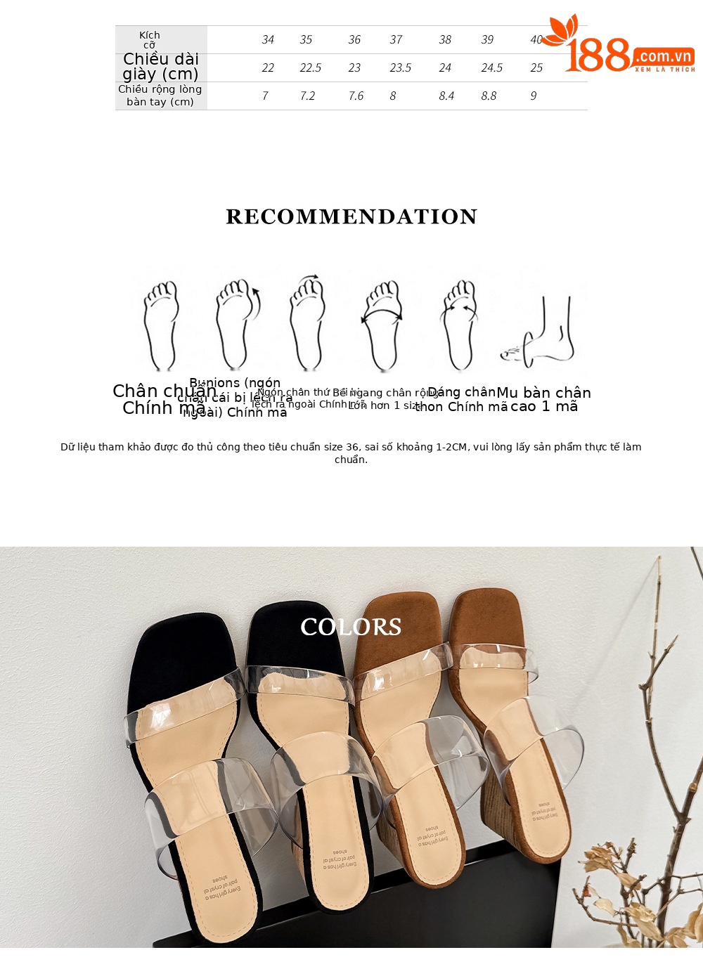 Dép sandal nữ quai chữ V gót cao 7 cm, phong cách nghỉ dưỡng, thiết kế trong suốt — màu nâu chi tiết 4