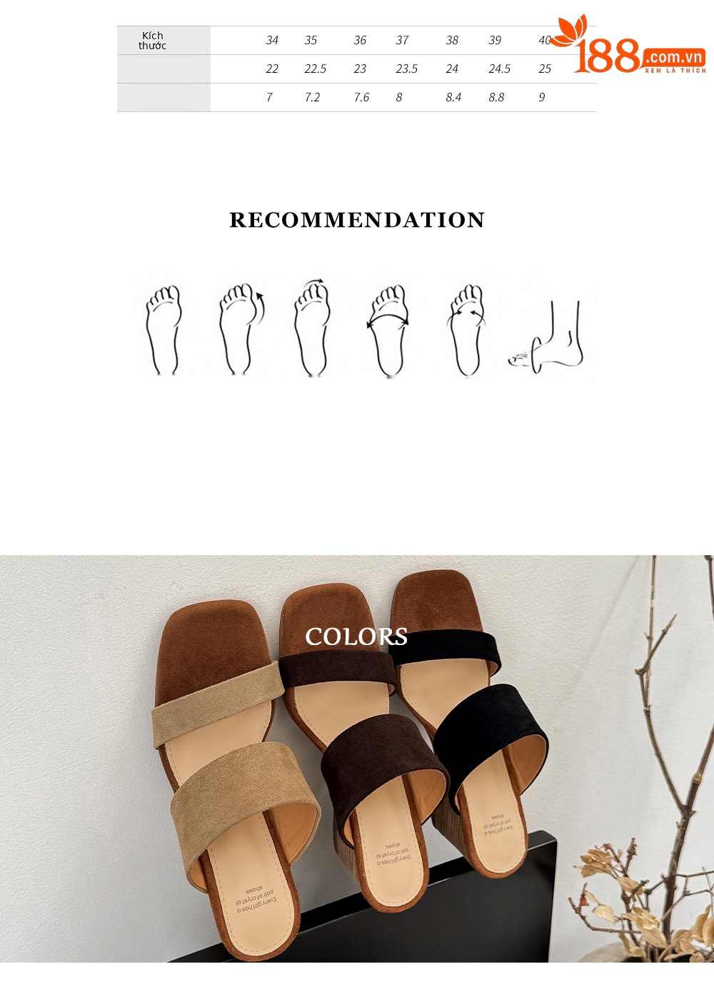 Sandal cao gót nữ quai ngang da bò lật gót 7 cm phong cách nghỉ dưỡng — màu nâu chi tiết 2