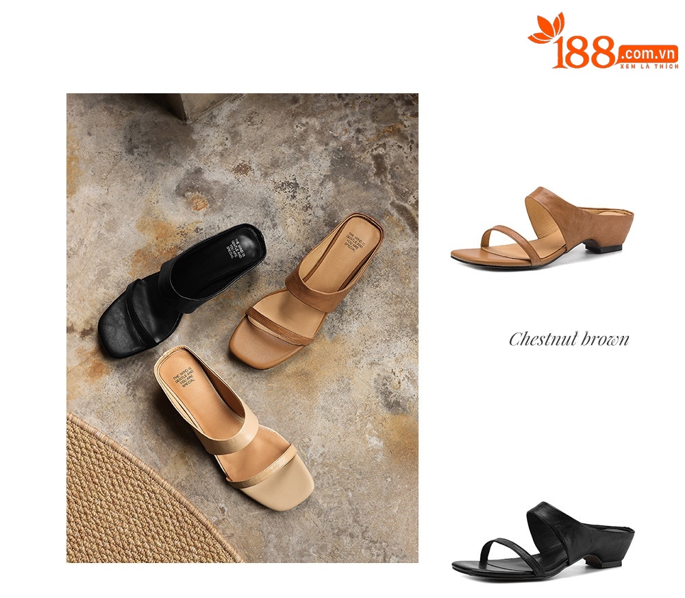 Sandal nữ hở mũi gót thô 4.5 cm kiểu Hàn Quốc đơn giản — đen chi tiết 4