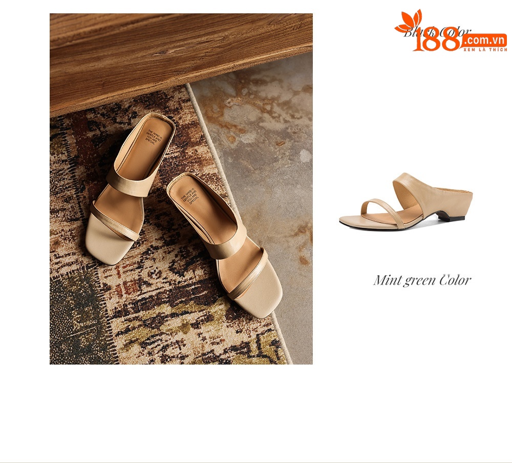 Sandal nữ hở mũi gót thô 4.5 cm kiểu Hàn Quốc đơn giản — đen chi tiết 5