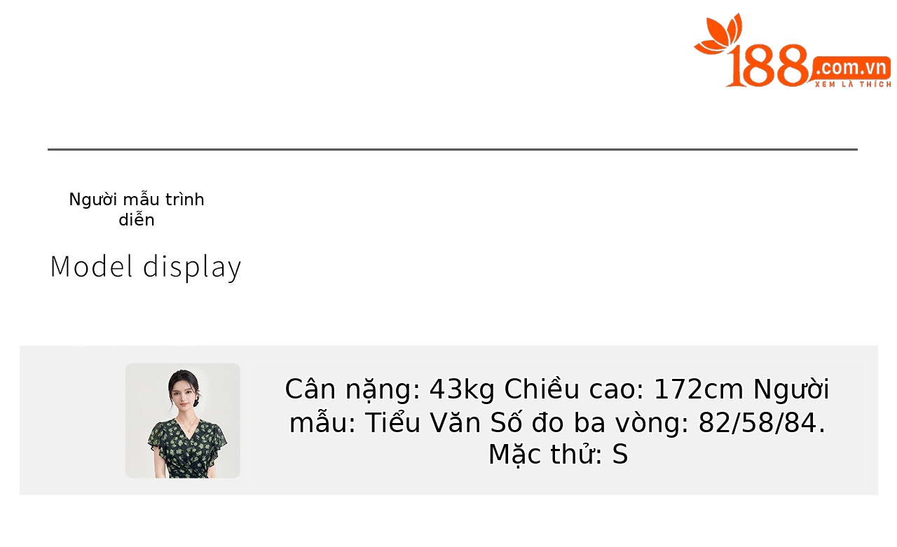 Đầm maxi nữ cổ V họa tiết hoa nhí, tay viền lá sen, thắt eo — xanh lá cây chi tiết 10