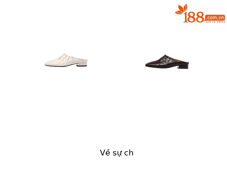 Sandal hở mũi nữ gót thấp 2,5 cm da cừu mũi trùm — màu nâu chi tiết 4