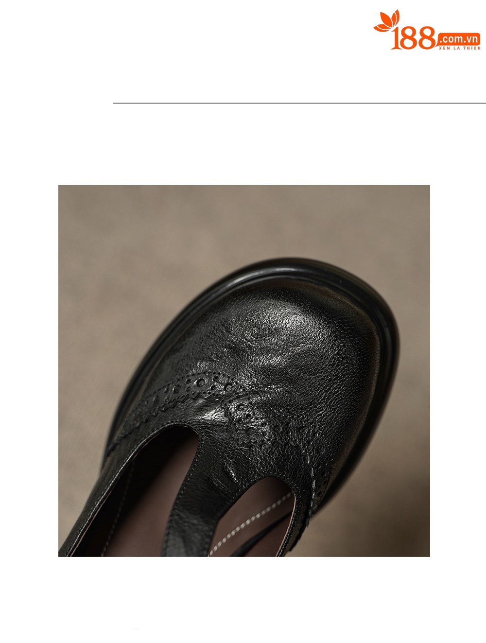 Giày Mary Jane nữ đế dày gót thô 8 cm da dê quai ngang khóa — màu nâu chi tiết 19