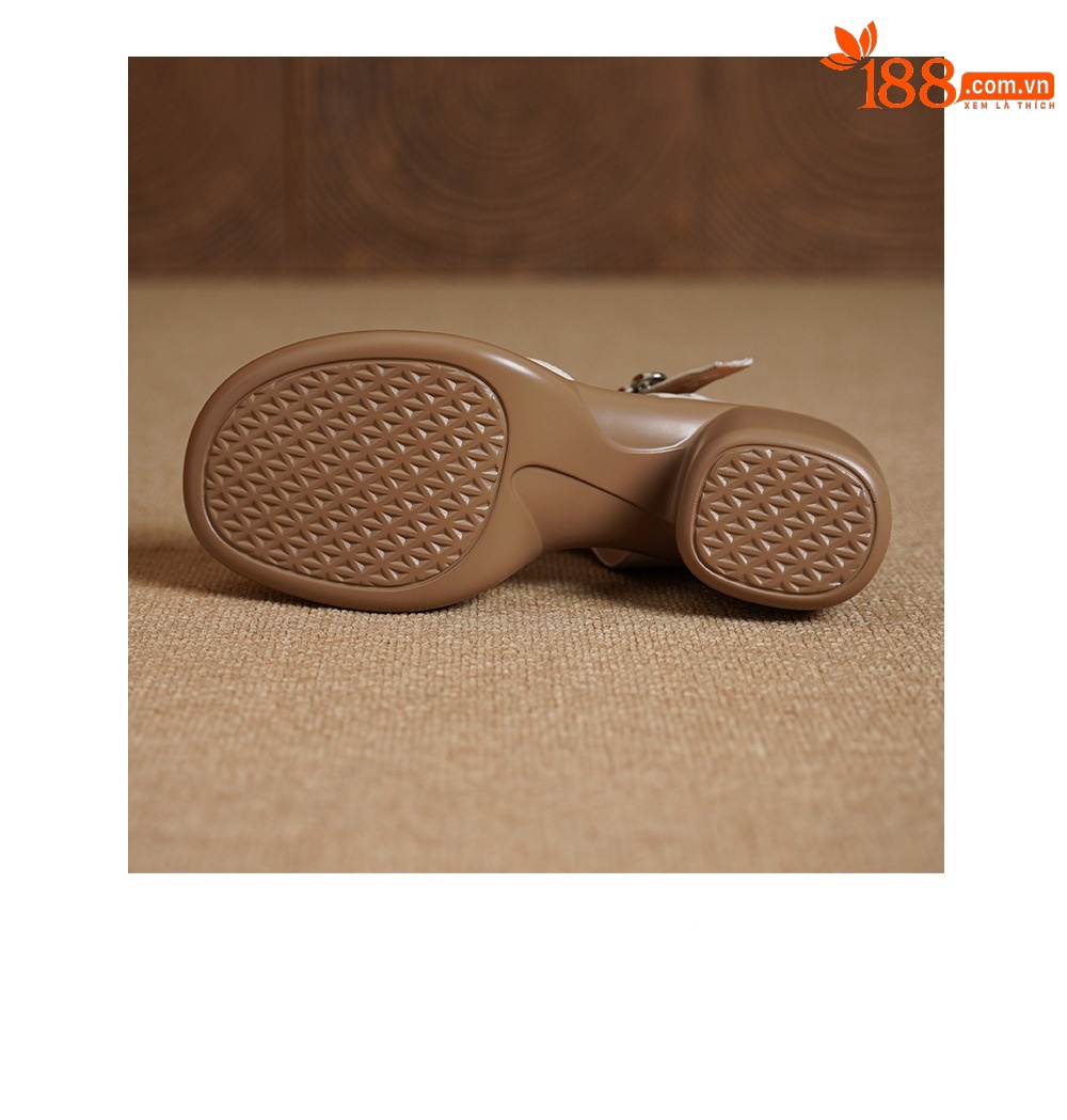 Sandal Mary Jane nữ mũi nhọn gót cao 8 cm quai ngang khóa dây — màu trắng ngà chi tiết 18