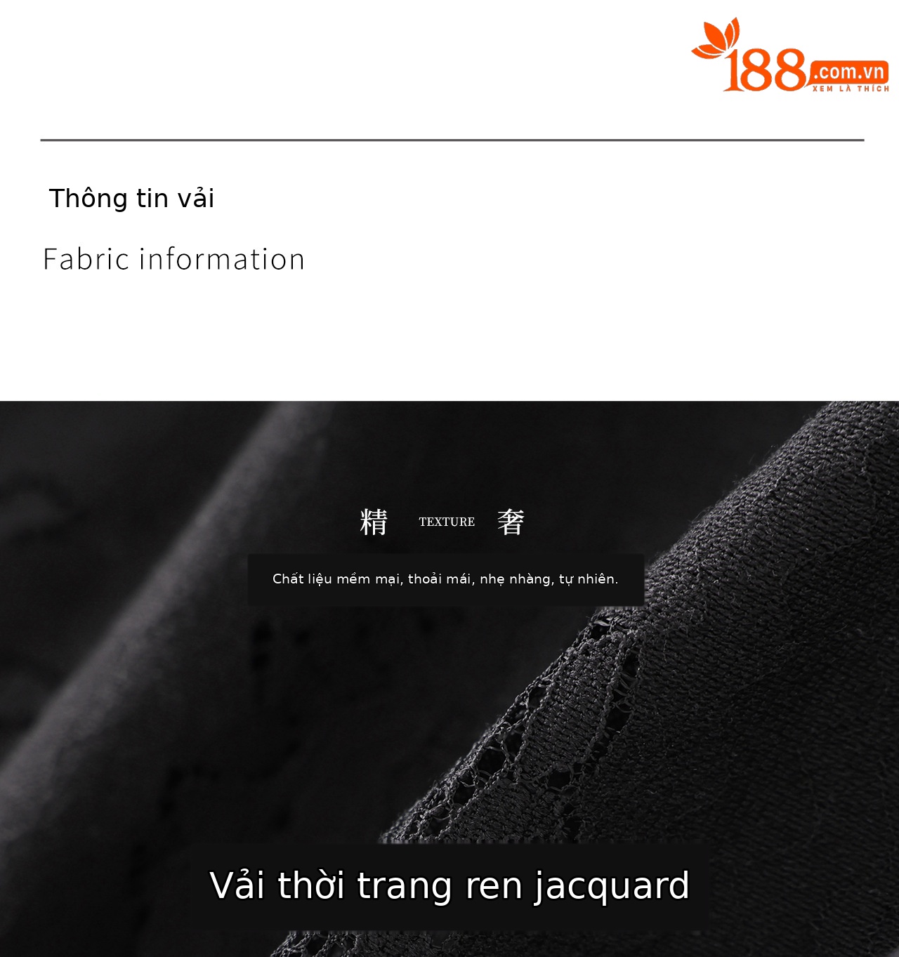 Đầm suông nữ midi thắt eo ren đính đá jacquard chữ A — màu đen chi tiết 5