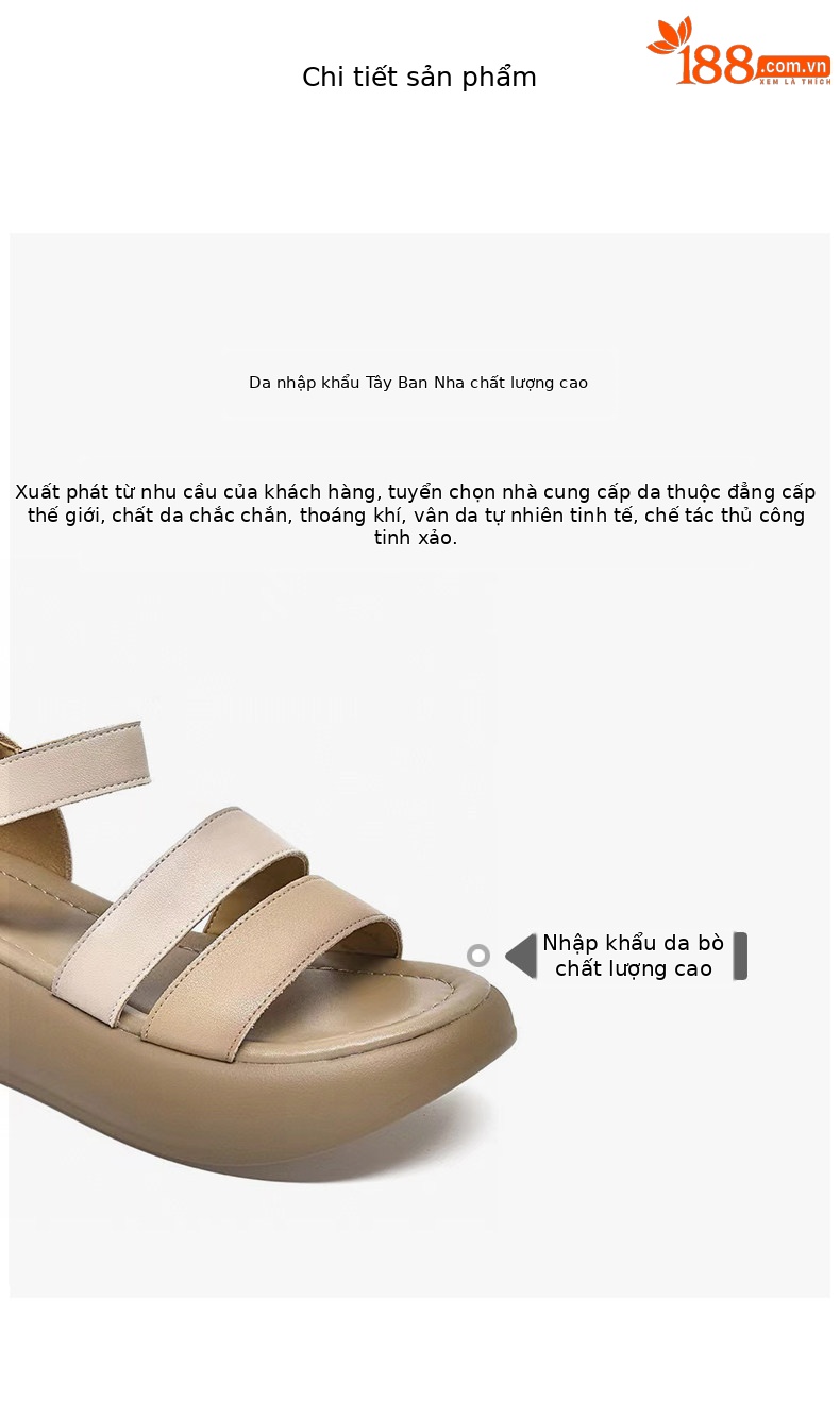Sandal nữ hở mũi đế xuồng cao gót quai ngang phong cách La Mã — màu nâu chi tiết 2