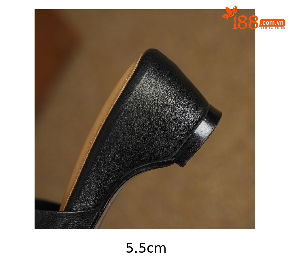 Sandal nữ da cừu lộ ngón chân quai chữ V phong cách Hàn Quốc — đen chi tiết 18