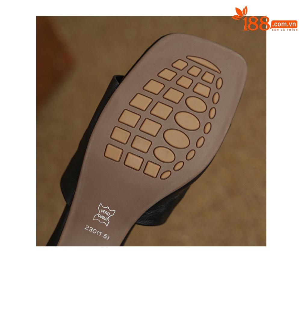 Sandal nữ da cừu lộ ngón chân quai chữ V phong cách Hàn Quốc — đen chi tiết 19