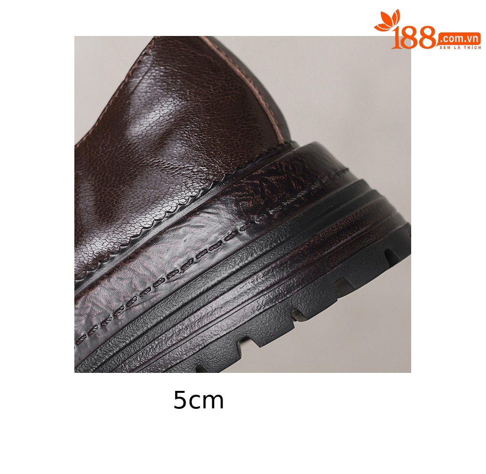 Giày loafer nữ đế dày mũi tròn gót vuông ổn định, khóa thắt lưng kép — màu nâu chi tiết 11