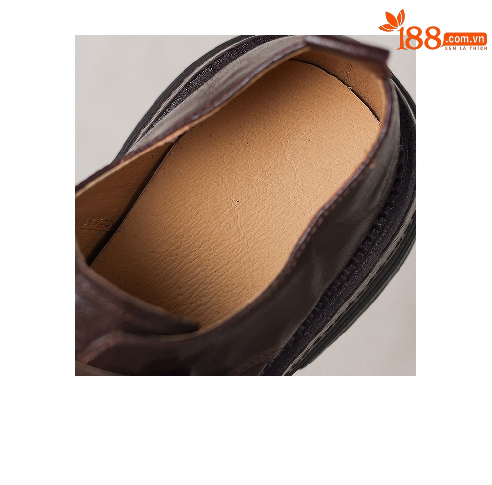 Giày loafer nữ đế dày mũi tròn gót vuông ổn định, khóa thắt lưng kép — màu nâu chi tiết 13