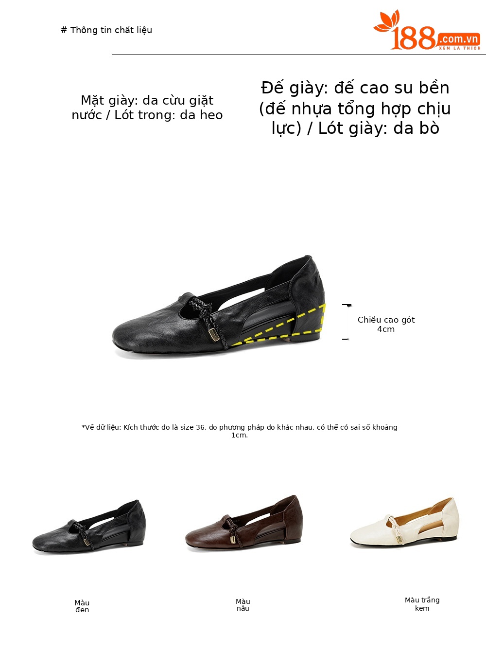 Sandal nữ da cừu mũi kín đế xuồng gót cao 9 cm phong cách Hàn Quốc — màu nâu chi tiết 2