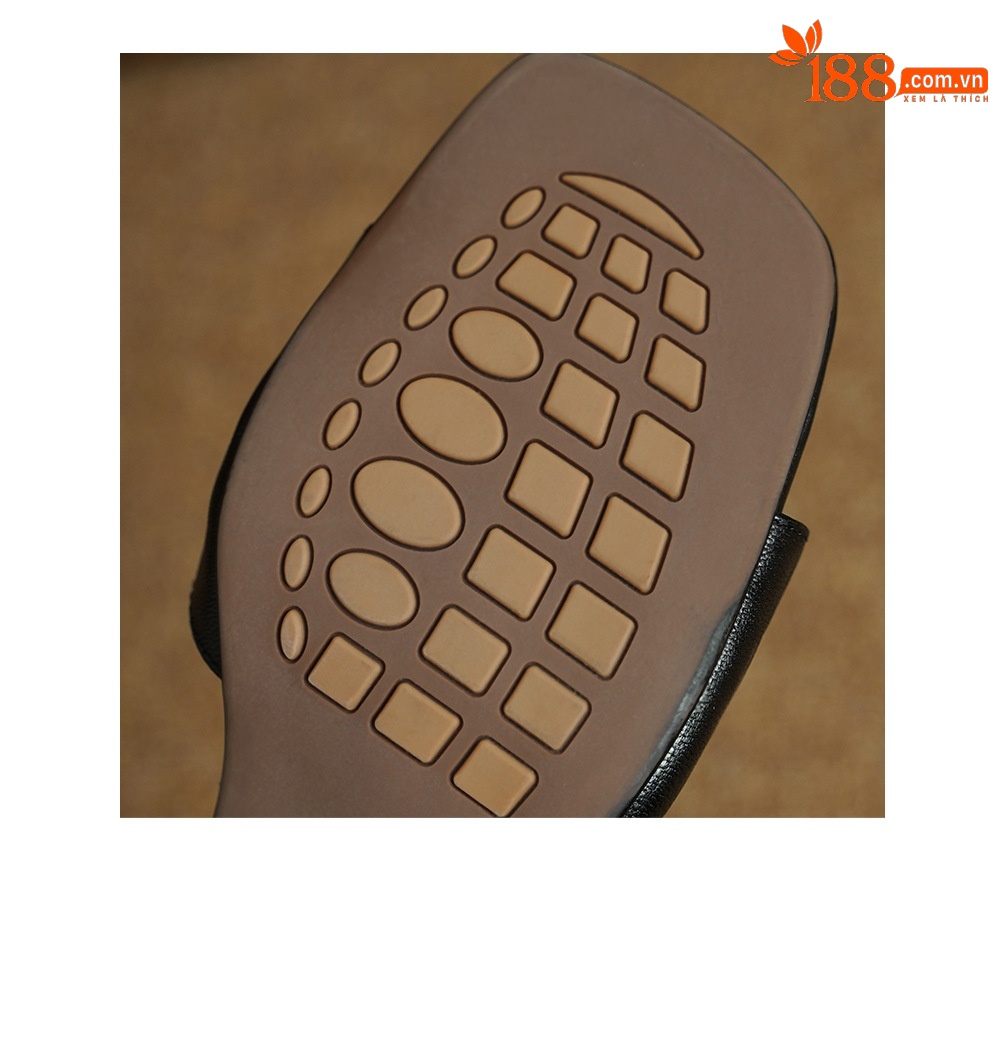 Sandal nữ da dê hở mũi gót vuông 4,5 cm phong cách Hàn Quốc — đen chi tiết 21