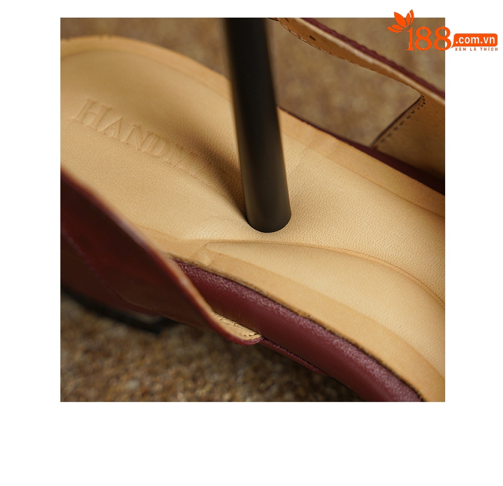 Sandal nữ hở mũi da dê gót thấp 4,5 cm phong cách Hàn Quốc khóa cài đơn giản — đen chi tiết 17