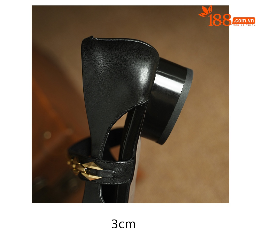 Sandal nữ gót thấp mũi hở quai ngang đế xuồng cỡ lớn 33–43 — đen chi tiết 22