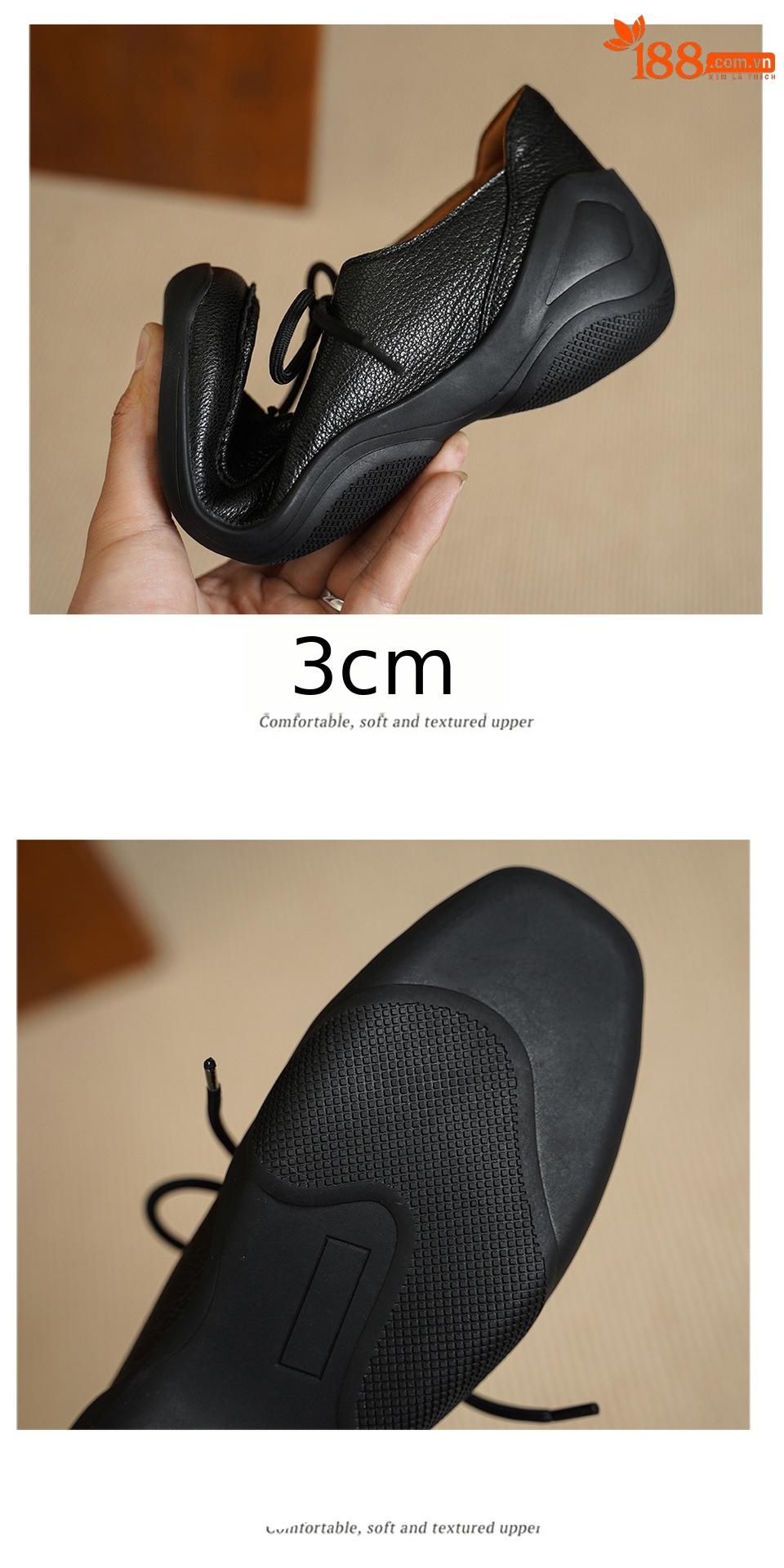 Giày lười nữ mũi vuông da cừu mềm phong cách DeTrain vintage, đế bệt buộc dây — màu nâu chi tiết 14