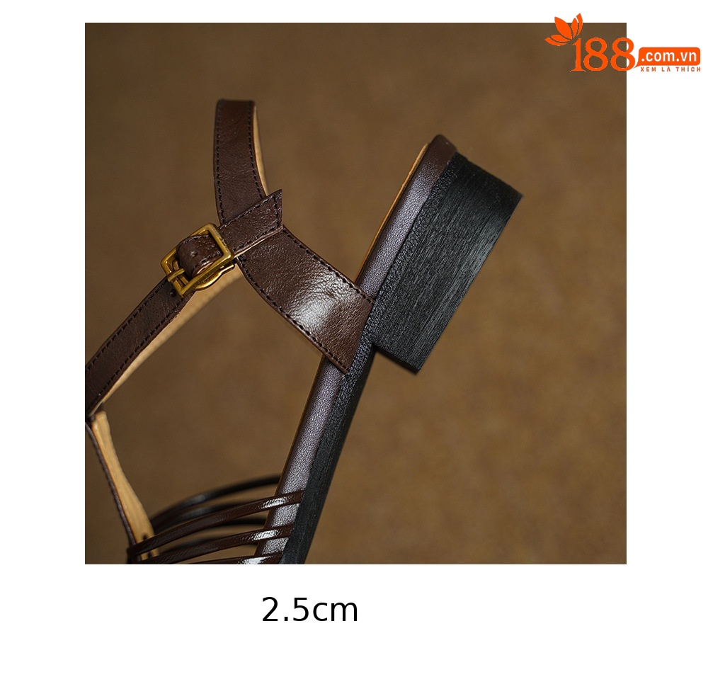 Sandal nữ quai dệt mảnh mũi vuông gót phẳng — màu nâu chi tiết 18