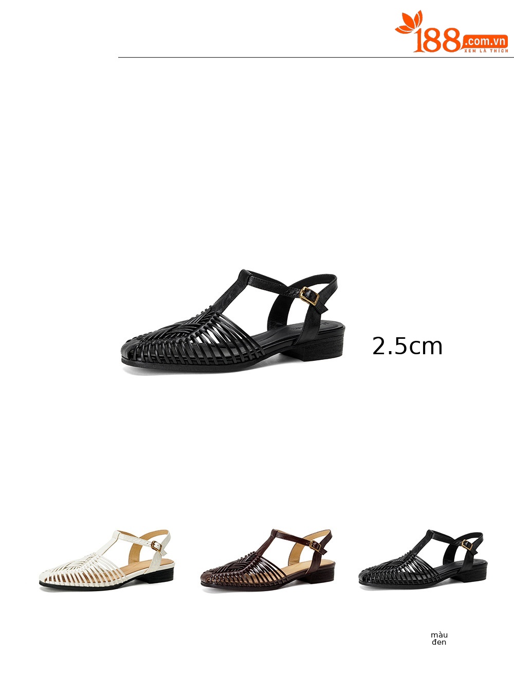 Sandal nữ quai dệt mảnh mũi vuông gót phẳng — màu nâu chi tiết 2
