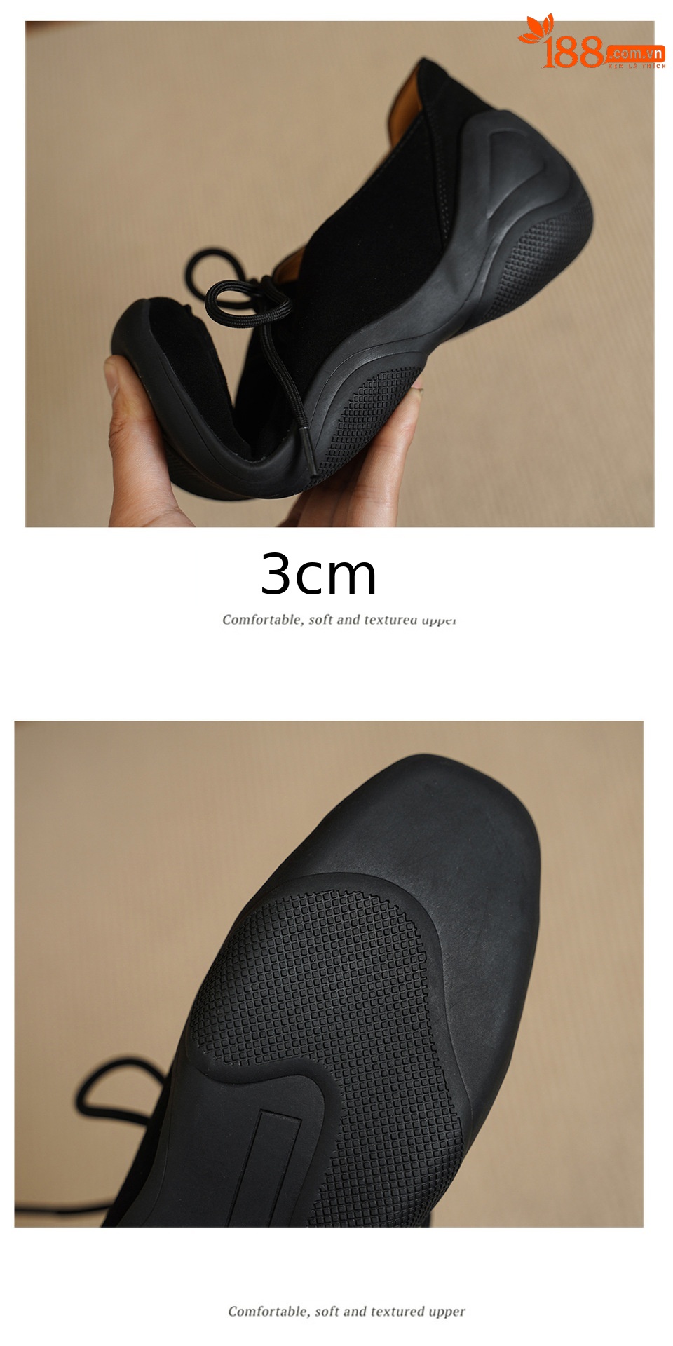 Giày lười nữ mũi vuông da cừu mềm phong cách DeTrain vintage buộc dây — đen chi tiết 15