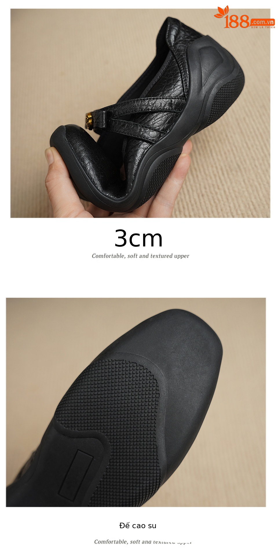 Giày Mary Jane nữ da cừu mềm đế xuồng thấp quai ngang — màu nâu chi tiết 15