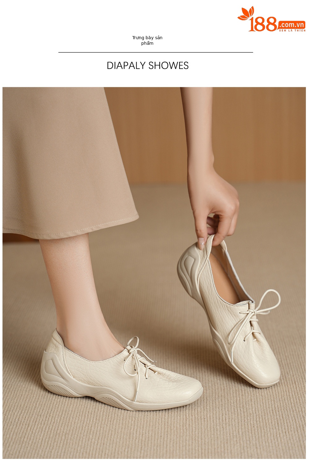 Giày lười nữ da cừu mềm phong cách DeTrain vintage, đế phẳng buộc dây — đen chi tiết 5