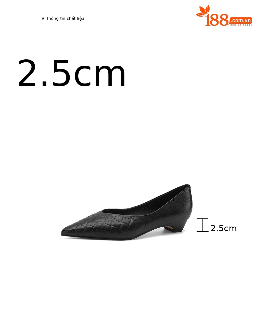 Giày đơn nữ mũi nhọn da cừu bện gót thấp 2.5cm phong cách Hàn — màu nâu chi tiết 3