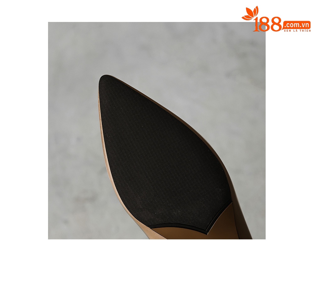 Giày cao gót nữ mũi nhọn da bò, gót 4.5 cm, phong cách Hàn Quốc đơn giản — Da bò màu hạnh nhân chi tiết 13