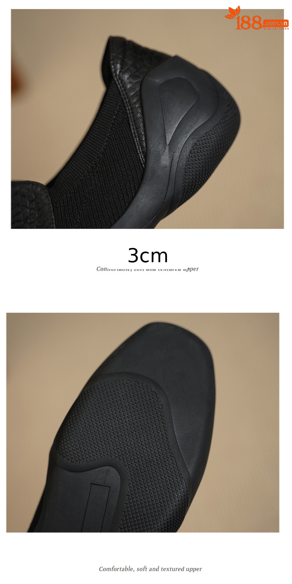 Giày loafer nữ da dê mũi sâu, gót vuông 3 cm, hoa nổi, phong cách bà nội trẻ trung — màu nâu chi tiết 15