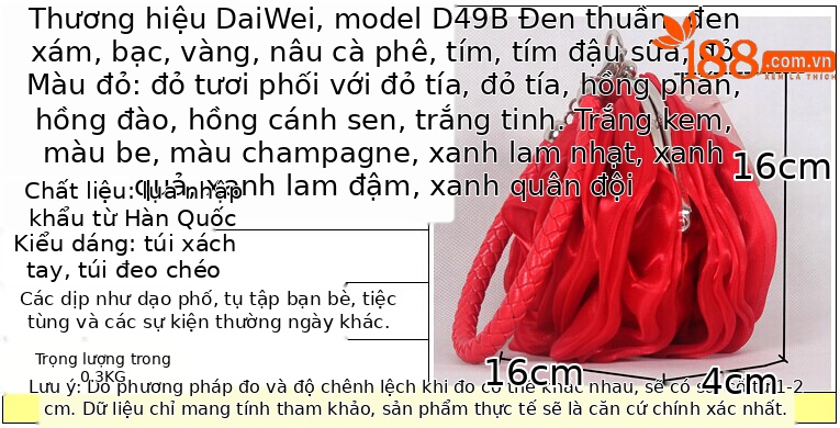 Túi clutch cô dâu lụa mini xách tay dự tiệc — Màu tím, Màu đen, Màu hồng, Màu xám đen chi tiết 1