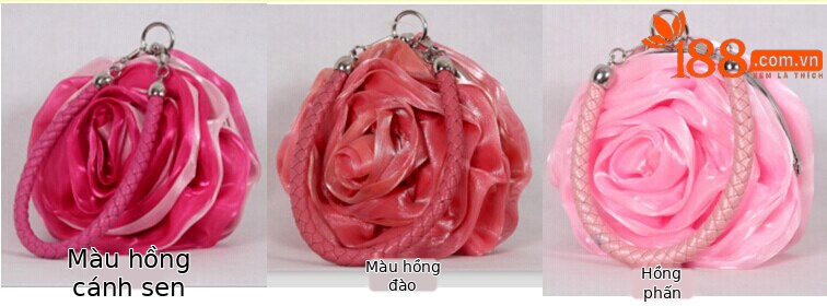 Túi clutch cô dâu lụa mini xách tay dự tiệc — Màu tím, Màu đen, Màu hồng, Màu xám đen chi tiết 7