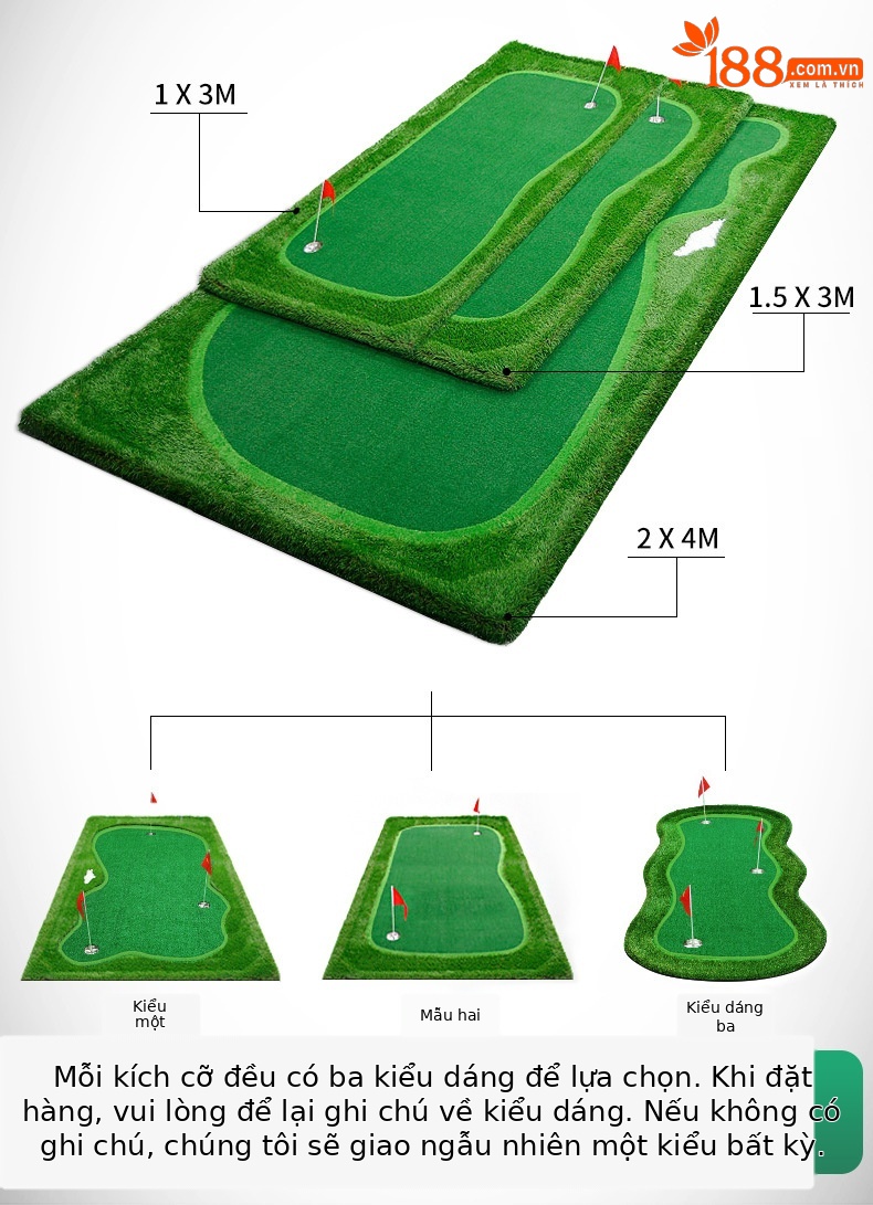 Thảm tập golf mini trong nhà PGM Golf Putter – sân cỏ nhân tạo luyện gạt bóng — Tùy chỉnh (giá vuông) chi tiết 7