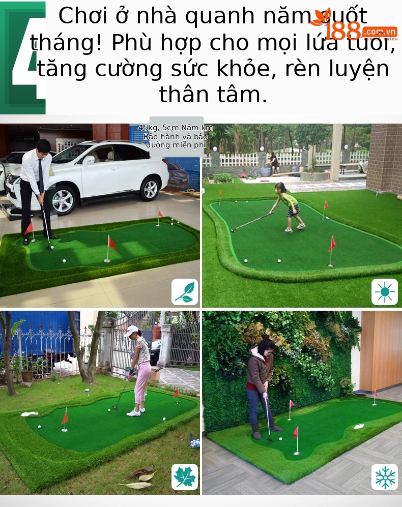 Thảm tập golf mini trong nhà PGM Golf Putter – sân cỏ nhân tạo luyện gạt bóng — Tùy chỉnh (giá vuông) chi tiết 9