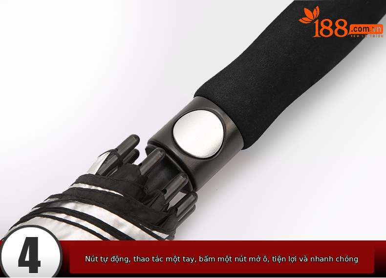 Ô dù golf PGM tự động chống nước mật độ cao, đường kính 133 cm — Ys001 đen đỏ-tự động, Ys001 tất cả màu đen-tự động chi tiết 13