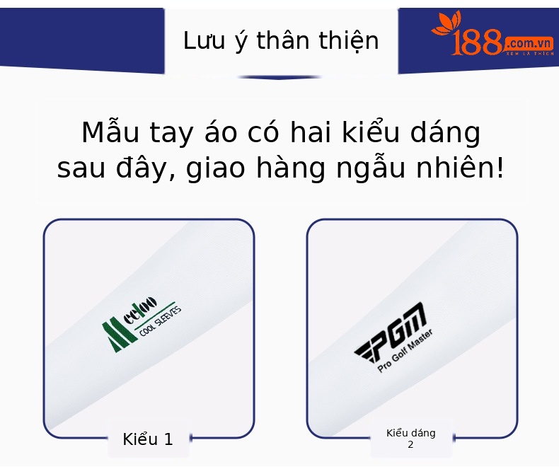 Tay áo chống nắng golf PGM chất liệu lụa băng thoáng khí cho nam nữ — Màu xanh lam chi tiết 2