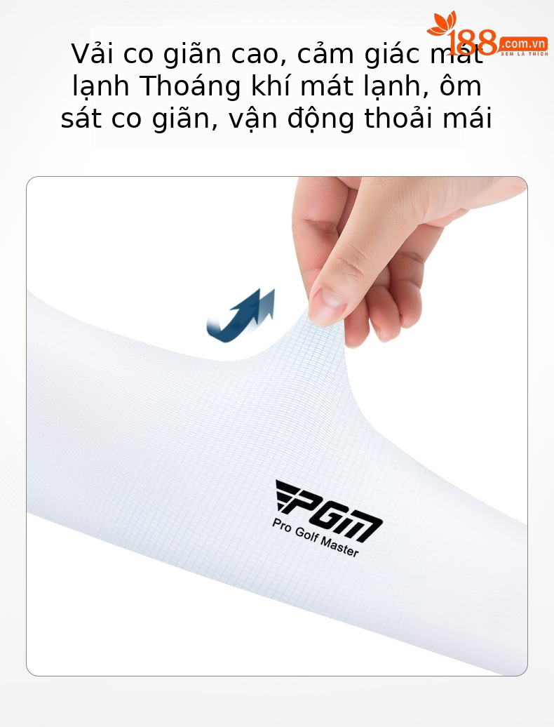 Tay áo chống nắng golf PGM chất liệu lụa băng thoáng khí cho nam nữ — Màu xanh lam chi tiết 5