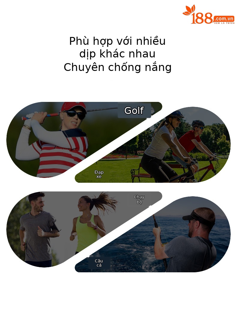 Tay áo chống nắng golf PGM chất liệu lụa băng thoáng khí cho nam nữ — Màu xanh lam chi tiết 6