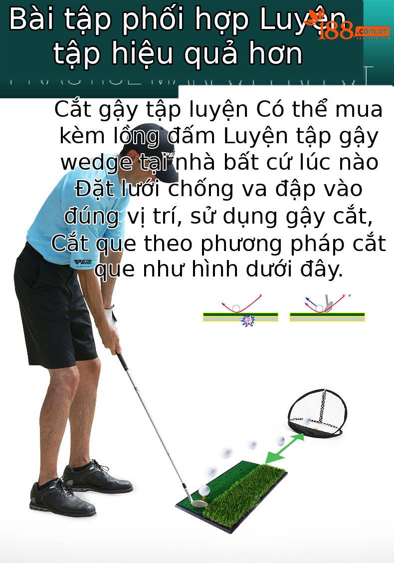 Thảm tập đánh golf đôi PGM 33x63cm — DJD005-Cỏ Đôi Có Đệm khung gầm chi tiết 4