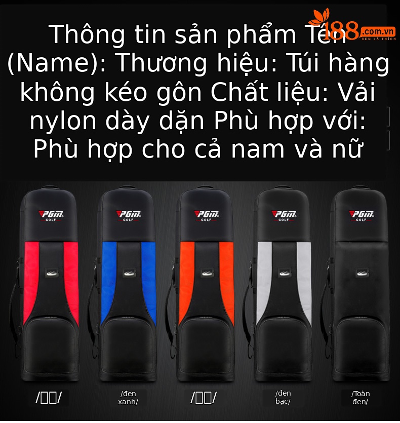 Túi đựng gậy golf PGM hai lớp dày có ròng rọc, kích thước 38x24x130 cm — HKB001 màu đen, HKB001 đen cam, HKB001 đen đỏ, HKB001 Đen xanh lam chi tiết 4